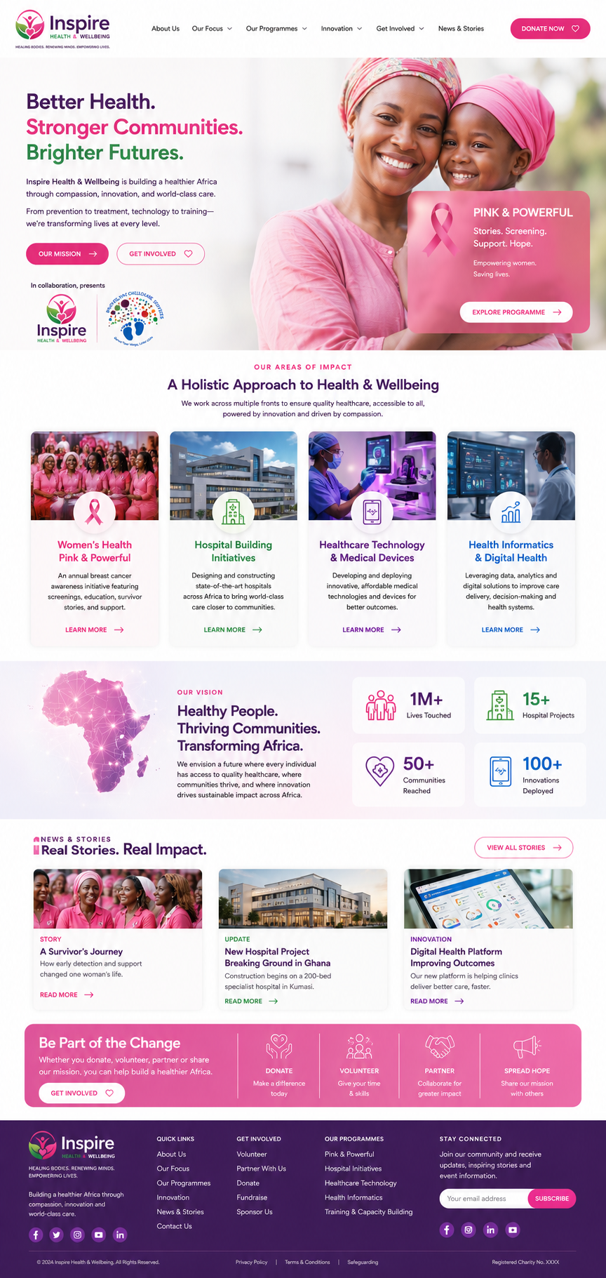 Inspire Health & Wellbeing website design concept